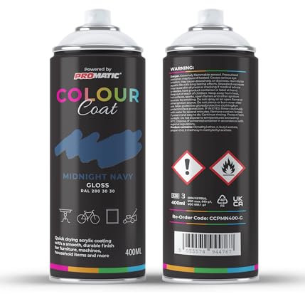 Colour Coat Pro-Matic Midnight Navy Deep Blue Gloss RAL 280 30 30 Aerosol Spray Paint 400ml (4)