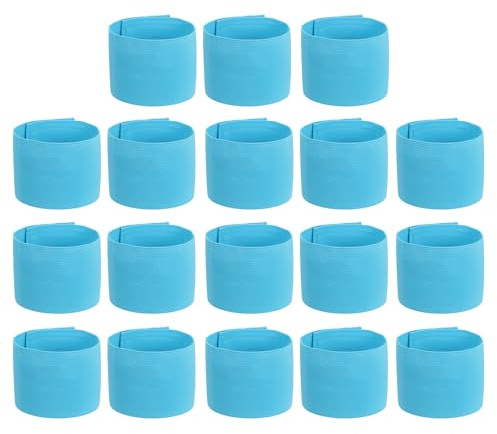 PATIKIL Brassard de Capitaine de Football, 18 pièces Brassardsélastiques pour Le Football Brassardsde Sport pour Jeunes et Adultes Équipe de Football Entraînement Bleu Ciel