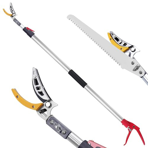 FLORA GUARD 1.3-2.2m Extendable Long Reach Pruner - Long Reach Pole Saw, Telescopic Fruit Picker, Long Reach Telescopic Tree Pruner - Lightweight Tree Trimmers