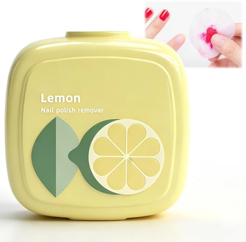 40Pcs Nail Polish Remover Pads & Nail Varnish Remover Pads - Instant Gel Manicure Varnish Dissolver Wipes Kit, Quick Effective for All Gel Polish Types, Easy to Carry (Lemon)