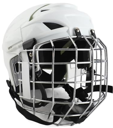Naroote Combo de Casco de Hockey con Jaula, Equipo de Protección Duradero para Jóvenes, Hockey sobre Patines sobre Hielo, Material ABS y EVA, 1 Unidad (M)