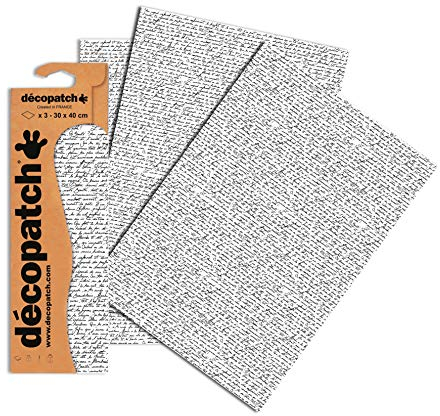 Clairefontaine C771O Decopatch Papier, 3er Pack Schwarz-Weiß Handschrift