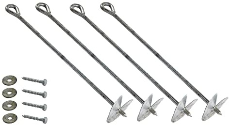 Unbekannt Erdanker Bodenanker mit Schraube stabil - Metall, Rohr, Silber, 60 cm (4)