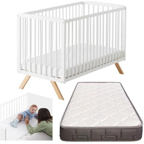 Nuru Beistellbett, 10 Höhen 120x60 weiß