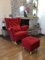 MartHome Schaukelstuhl Wohnzimmer - Relaxsessel, Schwingsessel - Stillstuhl, Schaukelstuhl - Komfortable Sessel für Schwangere Frauen, Velour Schaukelsessel, Relaxstuhl (Rot)