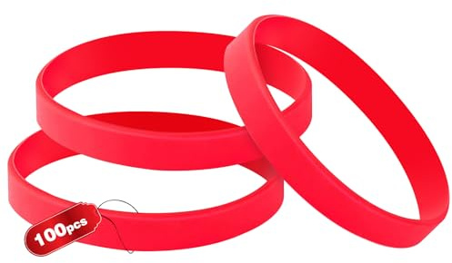 THXIY Silikonarmband, 100 st elastiskt gummiband, universellt jungfruligt silikonarmband för kvinnor, män, tonåringar, adulte-8'', Silikon