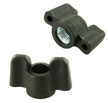 cyclingcolors 2x dado testa farfalla M4 M5 M6 plastica nero zigrinato dadi acciaio (M6)