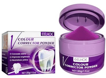 Purple Whitening Tooth Powder, Tooth Whitening Agent, Tooth Cleaning Powder, Powerful Tooth Stain Removal, Tooth Detergent, Suitable for Tobacco, Tea, Coffee and Wine Stains, Care for Tooth Health