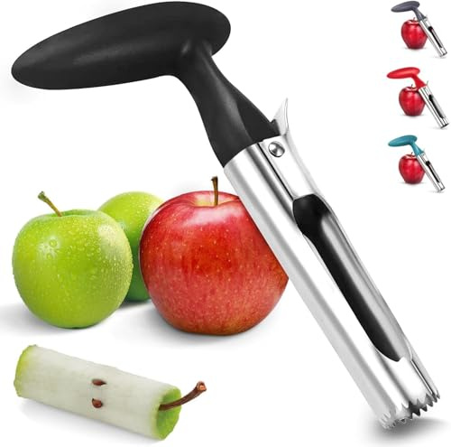 Hzyxgs Premium Apple Corer Tool - Easy to Use and Clean - Ultra Sharp - Sturdy Ergonomic Handle - Easy to Use & Clean, Durable Apple Corer Remover for Baking Apples & More（Black）