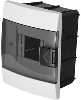 Quadro Elettrico da Incasso 1 File per 4 Moduli 104x140x173 mm IP40 – Bianco Scatola di Distribuzione in ABS – Centralino per Impianti Elettrici da Interno – Horoz Electric