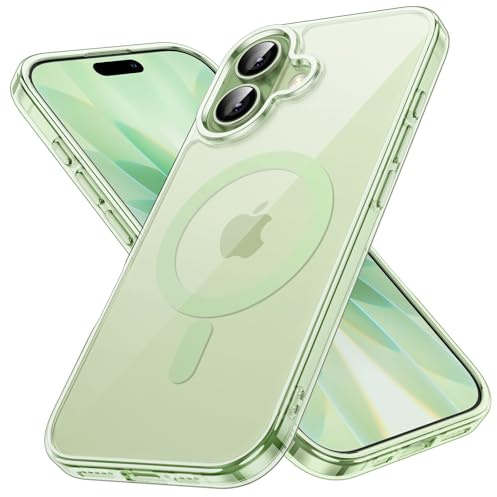 JETech Magnetiskt Skal för iPhone 17, Salvia | Kompatibel med MagSafe, Stötsäker Bumper Fodral, Reptålig, Transparent Baksida