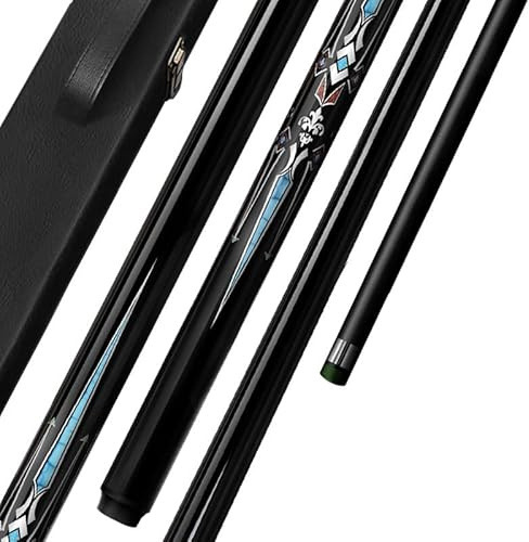 Generisch Billardqueue aus Kohlefaser mit Etui, einteiliger Snookerqueue, professioneller Billardqueue für Erwachsene, Billardqueues mit 10 mm grüner Spitze(Color:A)