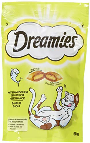 Dreamies Katzensnacks Katzenleckerli Klassiker mit Thunfisch, 6 Packungen (6 x 60g)