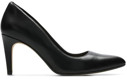 Clarks Women's Laina Rae Closed Toe Pumps, Black Black Leather, 4 UK