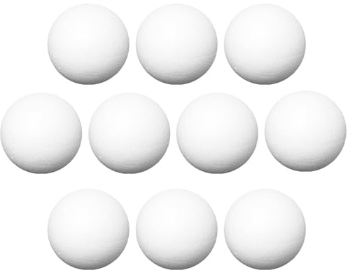 Idéer med polystyrenkulor, för att göra paljetter, handduksteknik, filt, hantverk, Ø6 cm – 10 st ück Vit