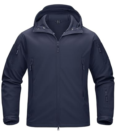 TACVASEN Softshell Jackets Mens Army Navy Jacket Climbing Sailing Trekking Jacket Shirt Fleece Sweater Parka Outdoor Coats Navy Blue S