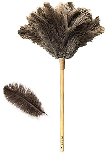 DDZMZ Large Ostrich Feather Duster with Long Wooden Handle,24 inch