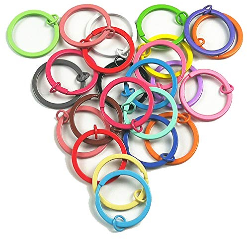 50 Stück Flache Schlüsselringe, Geteilte Metallschlüsselringe, Runder Schlüsselbundring, für Die Befestigung des Hauptautoschlüssels, 1,18 Zoll, Bunt