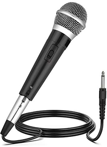 Dpofirs Micrófono Universal de Mano con Cable, Micrófono Unidireccional de Alta Sensibilidad con Bajo Ruido, Mivrófono Dinámico Compatible con Múltiples Dispositivos para Varias Ocasiones