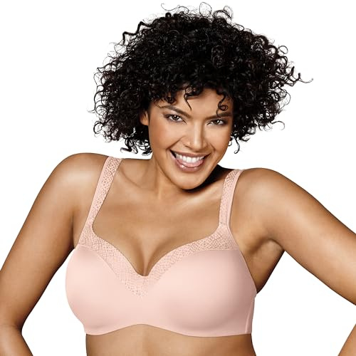 Playtex Womens Secrets Full-Coverage Underwire Bra, Balconette T-Shirt Bra for Full Figures, Sandshell, 38F