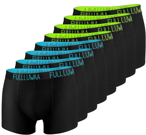 Fullluwaa Boxer Uomo (Pacco da 8) Mutande Uomo Cotone, Aderenti e Confortevoli, Elasticizzato