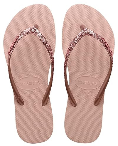 Havaianas Slim Glitter Ii Black Dark Gre Flip Flops Womens