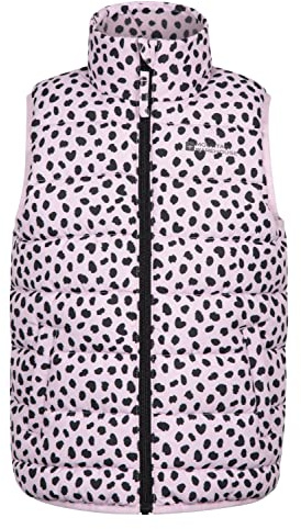 Mountain Warehouse Rocko bedrucktes, wattiertes Kinder-Gilet - wasserabweisender Körperwärmer, Mikrofaser, isolierte Weste Flieder (Gedruckt) Kinder 128 EU (7-8 Jahre)