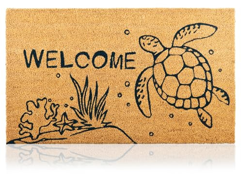Felpudo Tortuga de Fibra Coco - 70x40cm - Felpudos Antideslizantes - Felpudos Originales para la Entrada a Casa, Pasillos, Puertas de Exterior - Accesorios para el Hogar - Material Resistente
