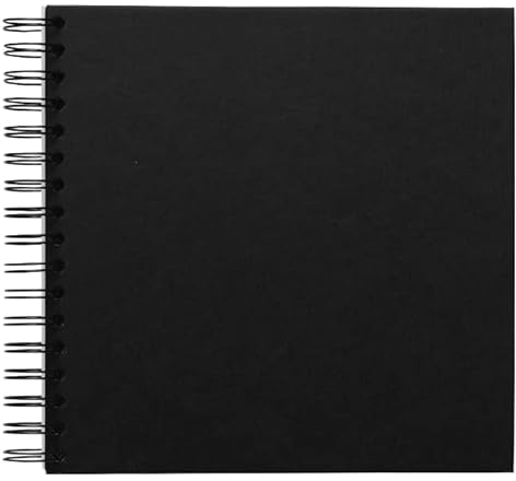 PANDURO Fotoalbum 22 × 24,5 cm, Spiral Fotobuch mit 25 starken schwarzen Blättern, Crafts, Painting & Handcraft, Scrapbook, Perfect for Erinnerungsbuch und Fotoalbum zum selbstgestalten, 225 g/m²
