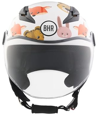 BHR Casco Moto Bambino, Casco Demi-Jet 838 CHILDREN, Animals, XL