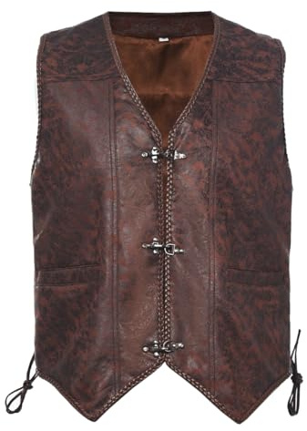 COSDREAMER Gilet de pirate de la Renaissance pour homme, style médiéval, vintage, pour Halloween, viking, cosplay