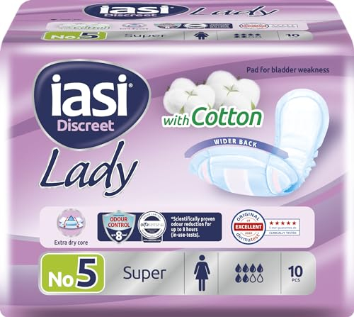 IASI Discreet Lady Damenbinden für Blasenschwäche, leicht und moderat, Größe Super, 10 Stück