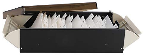 Jwthee Porte-cartes d'indexation, porte-cartes de visite en métal et en plastique, organisateur de cartes de visite avec séparateurs et onglets d'indexation, porte-fichiers de format