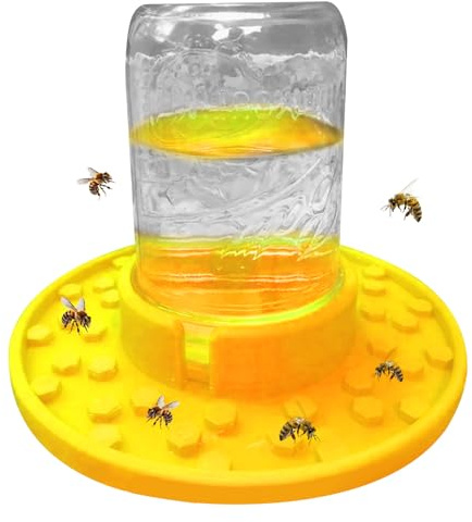 Olla para estación de riego para Abejas, dispensador de Agua para Abejas, alimentador de Colmena, de Entrada de Agua Dulce y Abejas melíferas, Tazas de Abejas de jardín, comederos