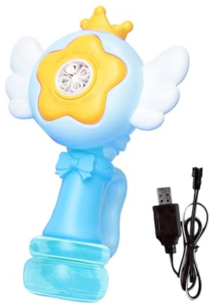 de Burbujas automática, máquina de Burbujas, varitas de Burbujas con luz LED para niños, máquinas eléctricas con batería Recargable para niños de 4 años en adelante, 14 x 23 cm