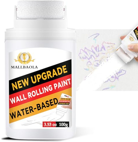 White Paint for Walls, Wall Paint Roller Kit, Integrated White Wall Paint, Fast-Drying & Water-Based Roller Paint for Graffiti, Stain, Scratchs Cover, Quick Fix Wall, Furniture, Bathroom, Wood Paint