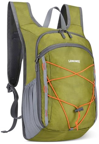 LAIMEIWEE Mochila plegable para senderismo, mochila pequeña diaria, ultraligera para hombres y mujeres, plegable, ideal para deportes, escalada, ciclismo, camping, viajes y uso diario, Verde militar