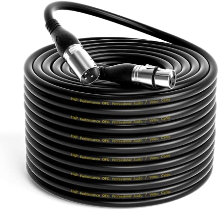 EBXYA XLR Kabel 30M/100FT & DMX Kabel 3-Pin Symmetrisch - Mikrofonkabel Stecker auf Buchse - Professionelles Audiokabel für Studio, Mischpult, DMX Beleuchtung