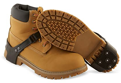 K1 Intrinsic Heel-Stop Ice Cleats for Men & Women - Traction Aids for Winter Snow - Non-Sparking Steel Spikes