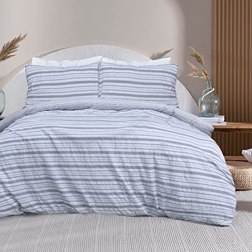 Sleepdown Duvet Cover Set, Grey, Double