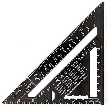 1 Pieza Escuadra de Carpintero Multifunción, Regla triangular métrica, 7 Pulgadas Regla Triangular Cuadrad, Escuadra Triangular Carpintero, para carpintero, marco, construcción, ingeniero
