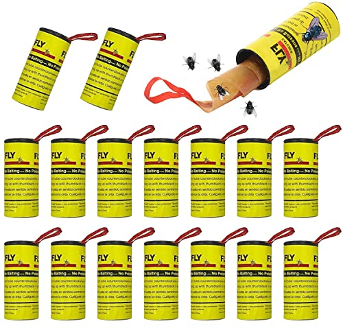 Fly Trap, 16 Stücke Fliegenfalle, Sicherheit Fliegenfänger, Ungiftig Fliegenfalle Klebefalle, Fliegenfalle Innenbereich Geeignet für Küchen Gewächshäuser Schlafzimmer Vieh und Geflügelfarmen