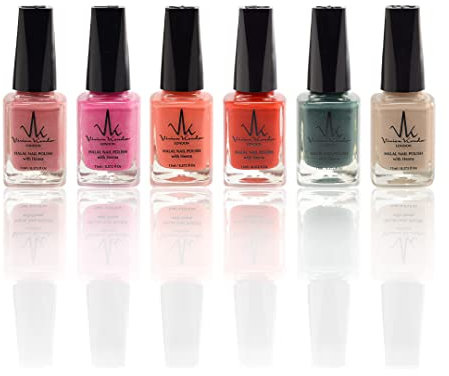 Vivien Kondor (Set Of 6) Henna Infused Permeable Nail Polish Wudhu and Vegan Friendly Long lasting Halal Polish