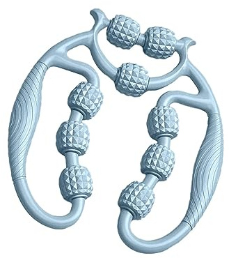 Generic Fascia Muscle Hand Roller Herramienta de Masaje Ruedas Puntos de Masaje Rodantes Multiusos de Mano Soporte Elástico para Entrenamiento Ejercicio, Azul claro