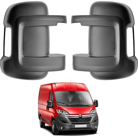 Convitex 1 Paar Außenspiegel spiegelkappen Kurzarm links + rechts für Ducato Jumper/Relais Boxer 2006- Ersatz Schwarz Seitenspiegel Kappe Abdeckung