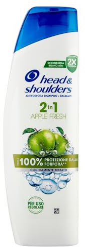 Head & Shoulders Apple Fresh Shampoo e Balsamo Antiforfora 2 in 1 250ml. Fino al 100% di Protezione dalla Forfora, Clinicamente Testato. Uso Quotidiano. Per Tutti i Tipi di Capelli. Profumo di Mela