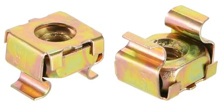 QUARKZMAN Tuercas Enjauladas M6 para Armario de Rack de Servidor Acero al Carbono con Recubrimiento de Zinc Amarillo Paquete de 50
