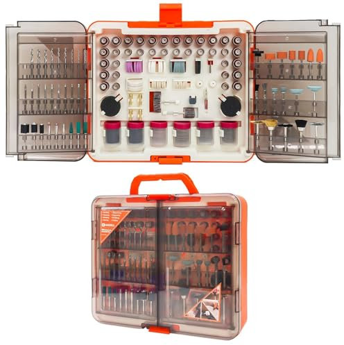 HARDELL 508Pcs Rotary Tool Accessories Kit for DIY, 1/8 Multi-Purpose Rotary Tool Bits, Universal Attachments for Cutting, Sanding, Drilling, Carving, Engraving, Grinding, Polishing
