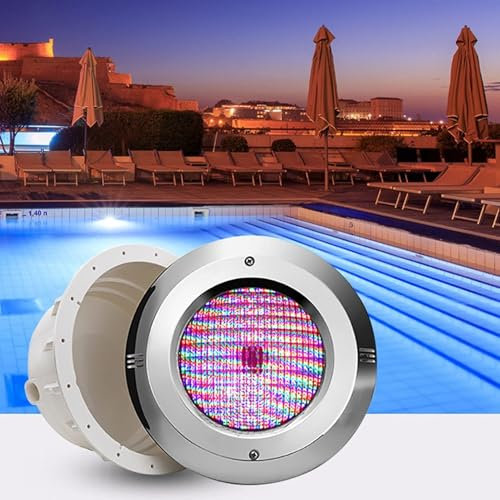 Foco Para Piscina - Luz LED Subacuática, Kit De Iluminación De Piscina Led Par56 Carcasa, Acero Inoxidable IP68 Estanco, Para Nicho De Lámpara De Piscina En Hormigón De Forro De Piscina(Rgb+remote con