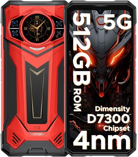 DOOGEE S200 Plus 5G Outdoor Handy Ohne Vertrag, Dimensity 7300, 32GB+512GB Outdoor Smartphone Android, 1.32+60Hz AMOLED Heckdisplay 6.72 Zoll FHD+120Hz,100MP AI Kamera,10100mAh,WiFi6E/NFC/OTG/GPS
